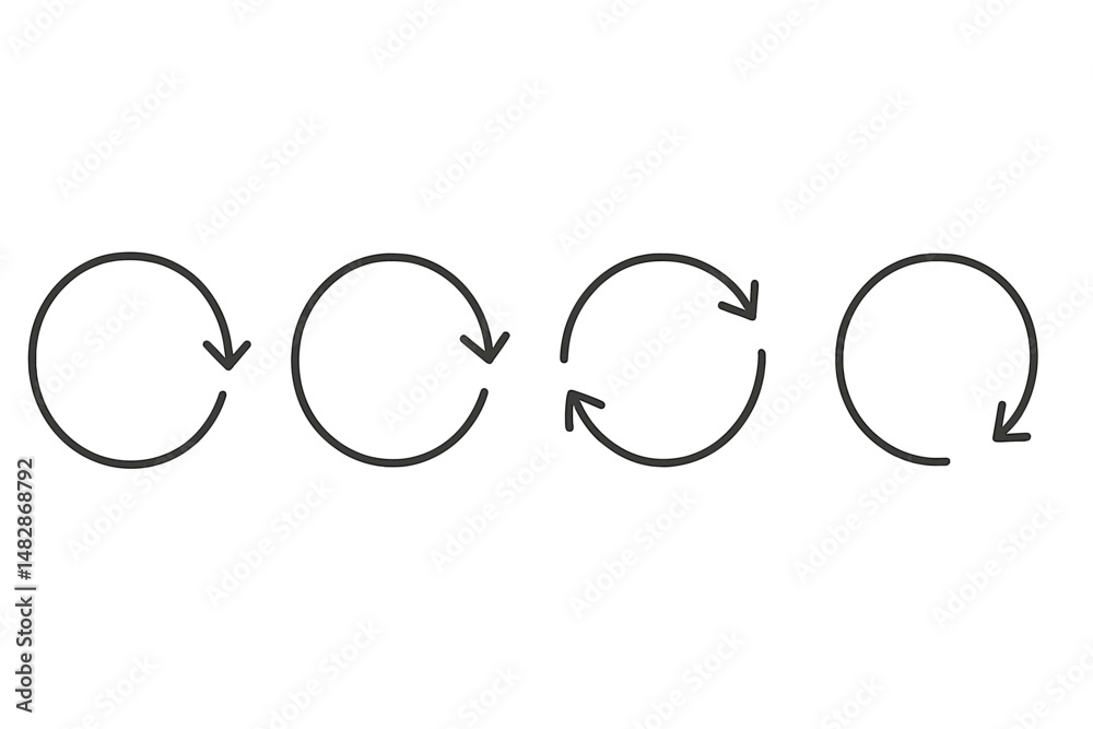 Fototapete Circular arrows indicating a continuous cycle or repetition, commonly used in design and interface graphics