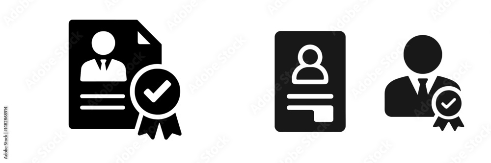 Poster Certification symbols representing professional credentials and achievements in a minimalistic design