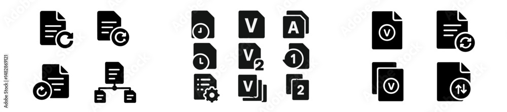 Leinwandbilder Icon set displaying various document symbols and file management concepts designed for digital organization and workflow