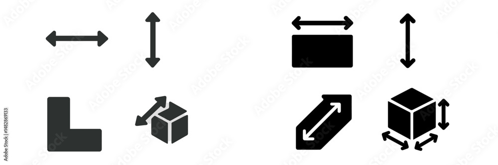 Aufkleber Understanding basic geometric shapes and measurement indicators in a minimalist design for educational purposes