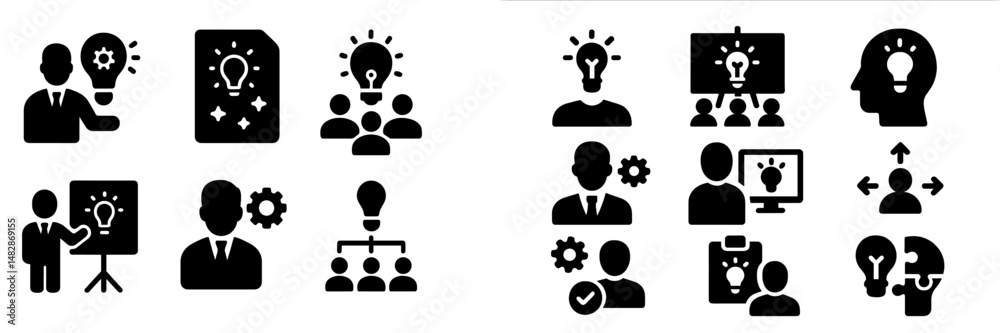 Poster creative brainstorming session with diverse team in modern office environment focusing on innovative