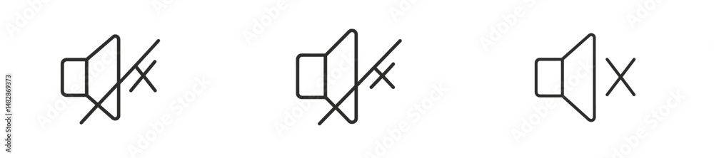 Fototapete Mute symbols displayed in a minimalist design highlighting sound control features in various applications