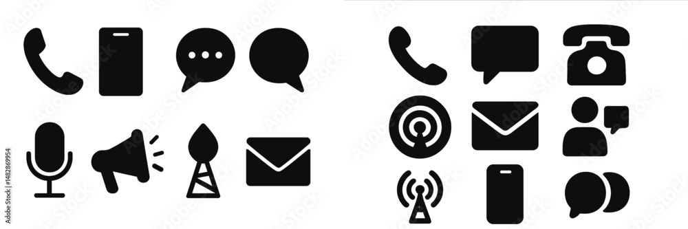 Leinwandbilder communication icons representing various modes of interaction in a modern digital environment