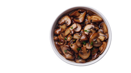 Obraz premium Sauteed Mushrooms Recipe Easy Delicious isolated on transparent background