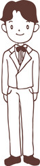 결혼식 신랑 선화 (일러스트)