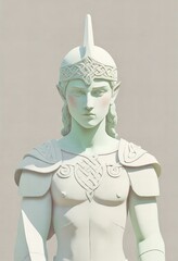 Detailed statue of a Celtic warrior against a clean white backdrop.