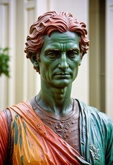 Biologist statue on white background