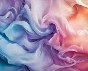 Obraz premium Abstract Colorful Waves of Fabric Flowing in Soft Pastel Tones