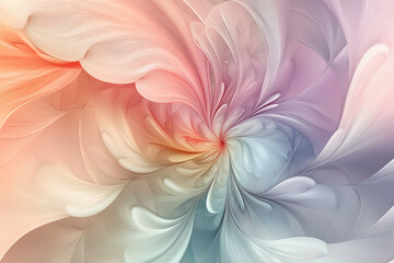 Fototapeta premium Abstract floral design with soft pastel colors and swirling petal formations creating a dreamlike effect