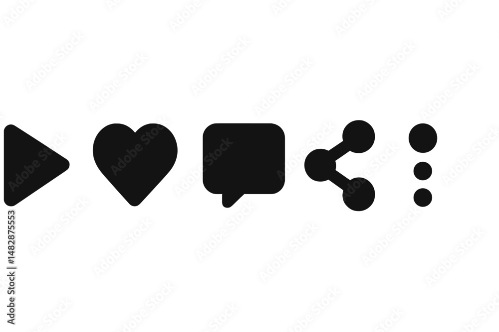 Poster symbols representing digital interaction displayed on a simple background ideal for social media usa