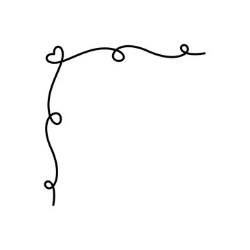 Doodle heart corner border