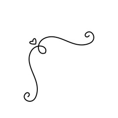 Doodle heart corner border