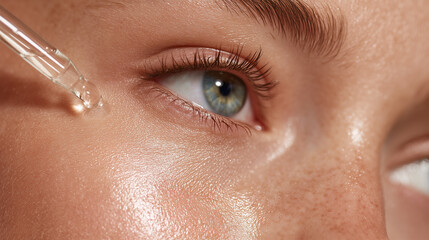 Applying Serum to the Skin for Skincare