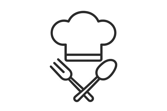 Chef hat and utensils symbolize culinary creativity in a kitchen setting