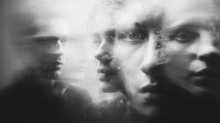 Blurred Identities: A Monochrome Exploration of the Human Psyche