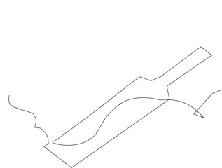 Single One Line Drawing Cricket Bat