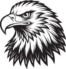 Minimalist eagle head silhouette vector in black, great for cutting machines like Cricut or Silhouette, Wildlife Silhouette Vector.