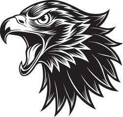 Minimalist eagle head silhouette vector in black, great for cutting machines like Cricut or Silhouette, Wildlife Silhouette Vector.