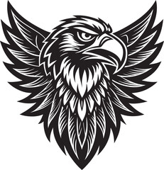 Minimalist eagle head silhouette vector in black, great for cutting machines like Cricut or Silhouette, Wildlife Silhouette Vector.