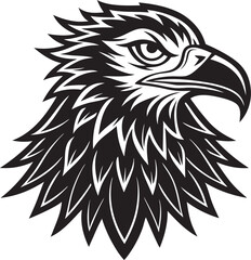 Minimalist eagle head silhouette vector in black, great for cutting machines like Cricut or Silhouette, Wildlife Silhouette Vector.