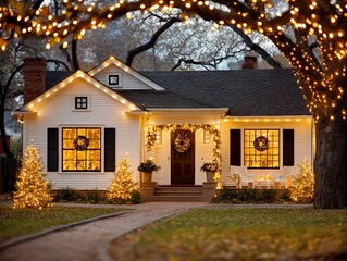 Holiday home glows with festive lights