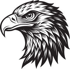 Minimalist eagle head silhouette vector in black, great for cutting machines like Cricut or Silhouette, Wildlife Silhouette Vector.