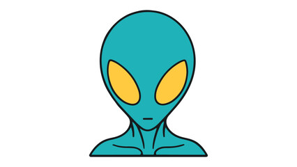 vector illustration of a blue alien with yellow eyes vector illustration