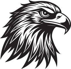 Minimalist eagle head silhouette vector in black, great for cutting machines like Cricut or Silhouette, Wildlife Silhouette Vector.