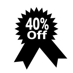 Huge 40% Off Sale! Limited Time Discount Badge, Special Offer, Retail Promotion, Marketing Graphic Design Element