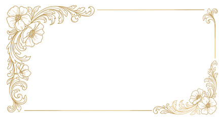 Floral decoration with elegant gold frame