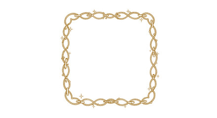 Fototapeta premium Decorative golden chain border design on white background