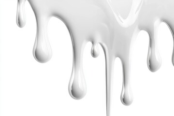 Dripping White Liquid Isolated on a Clean Background for Design Use