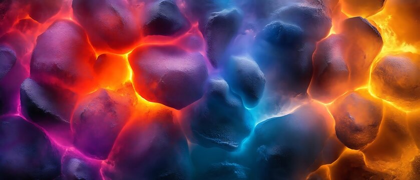 Glowing stones, fire, abstract background