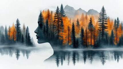 Fototapeta premium Autumn woman in a forest