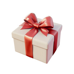 Obraz premium Luxury Gift Package with Red Satin Bow Cutout Image on Transparent Background