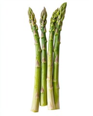 Fresh Green Asparagus Stalks on White Background for Culinary Use
