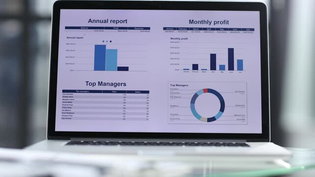 Businessmen discuss a business plan in the office with a laptop
