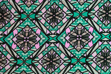 fabric with geometric pattern. abstract green geometric background