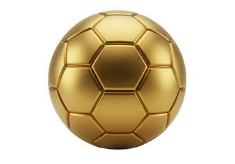 Fototapeta premium Golden soccer ball isolated on transparent background for sports, awards, and luxury themes