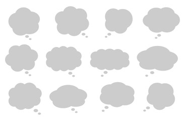 Thinking Cloud Speech Bubble – Flat Vector Style