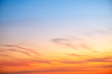 Beautiful , luxury soft gradient orange gold clouds and sunlight on the blue sky perfect for the...