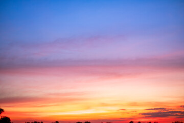 Beautiful , luxury soft gradient orange gold clouds and sunlight on the blue sky perfect for the...