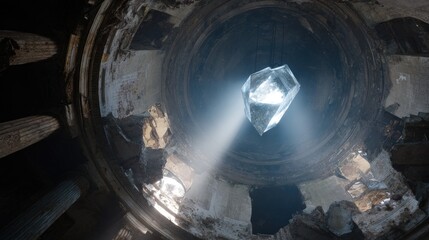 Ice Crystal in Ruins: A Light in Decay