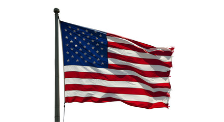 Fototapeta premium American flag waving against Transparent Background
