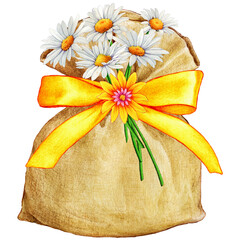 watercolor hand drawing of spring favors