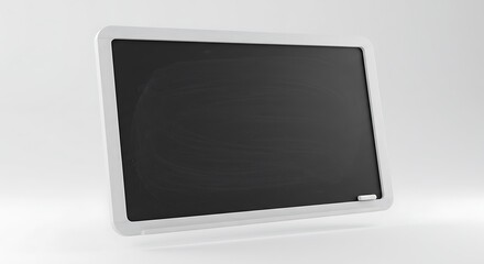 Blank Chalkboard with Chalk in White Frame Mockup