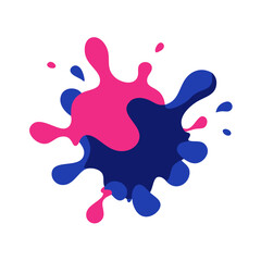 Pink and navy splash in playful abstract style