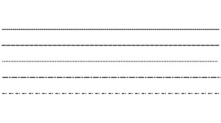 Set of decorative dashed lines