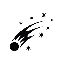 A comet streaking across the night sky surrounded by stars silhouette © Fahimaakter