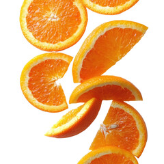 Orange halves isolated on transparent background. PNG